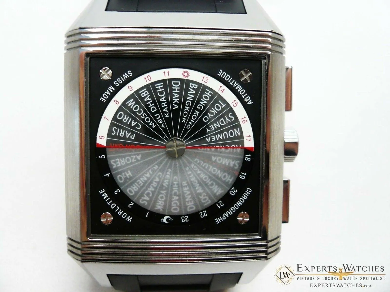 SOLD!!! Limited Jaeger-LeCoultre 231T50 Reverso Squadra World Time Chronograph Titanium