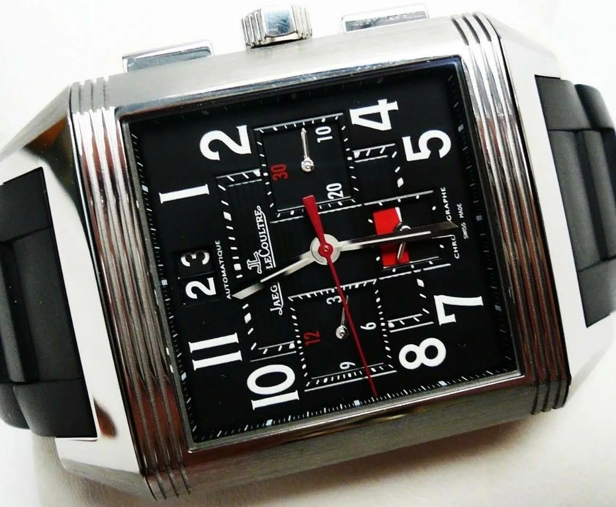 SOLD!!! Limited Jaeger-LeCoultre 231T50 Reverso Squadra World Time Chronograph Titanium