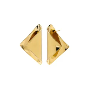 Solid Folded Triangle On The Ear Stud Earring