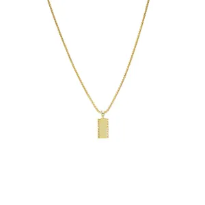 Solid Spiked Dog Tag Pendant Necklace
