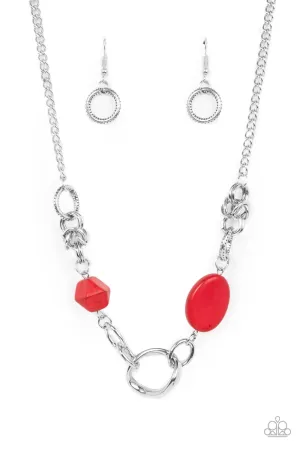 Sonoran Solo Red Necklace Paparazzi