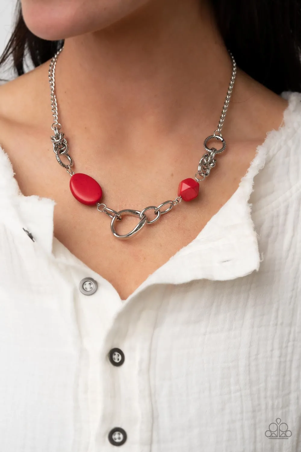 Sonoran Solo Red Necklace Paparazzi