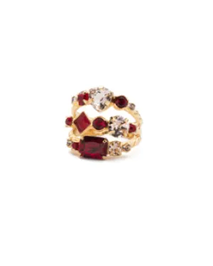 Sorrelli Sedge Stacked Ring - Bright Gold Scarlet Champagne