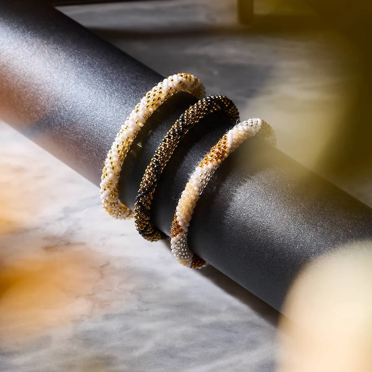 Spiced Latte | Himalayan Glass Bead Bracelet