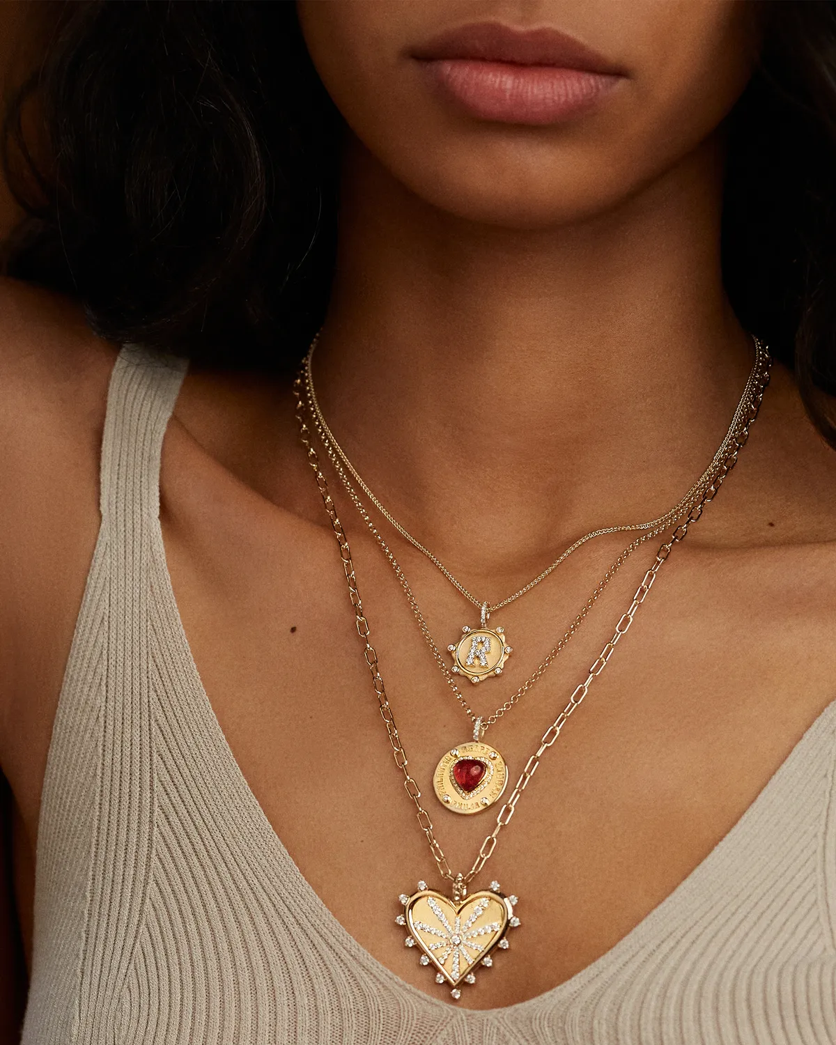 Spiked Heart Pavé Necklace