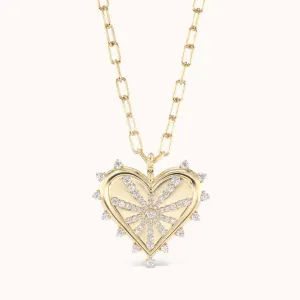 Spiked Heart Pavé Necklace