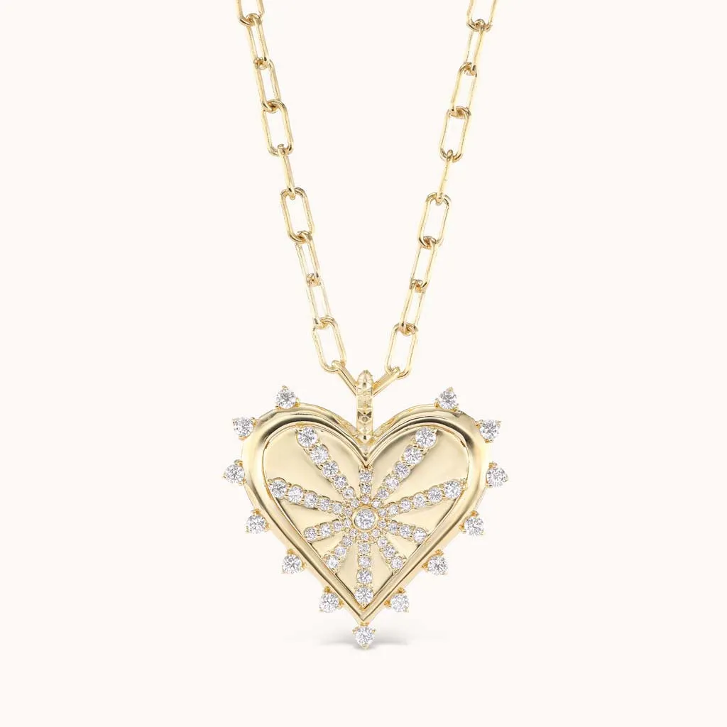Spiked Heart Pavé Necklace
