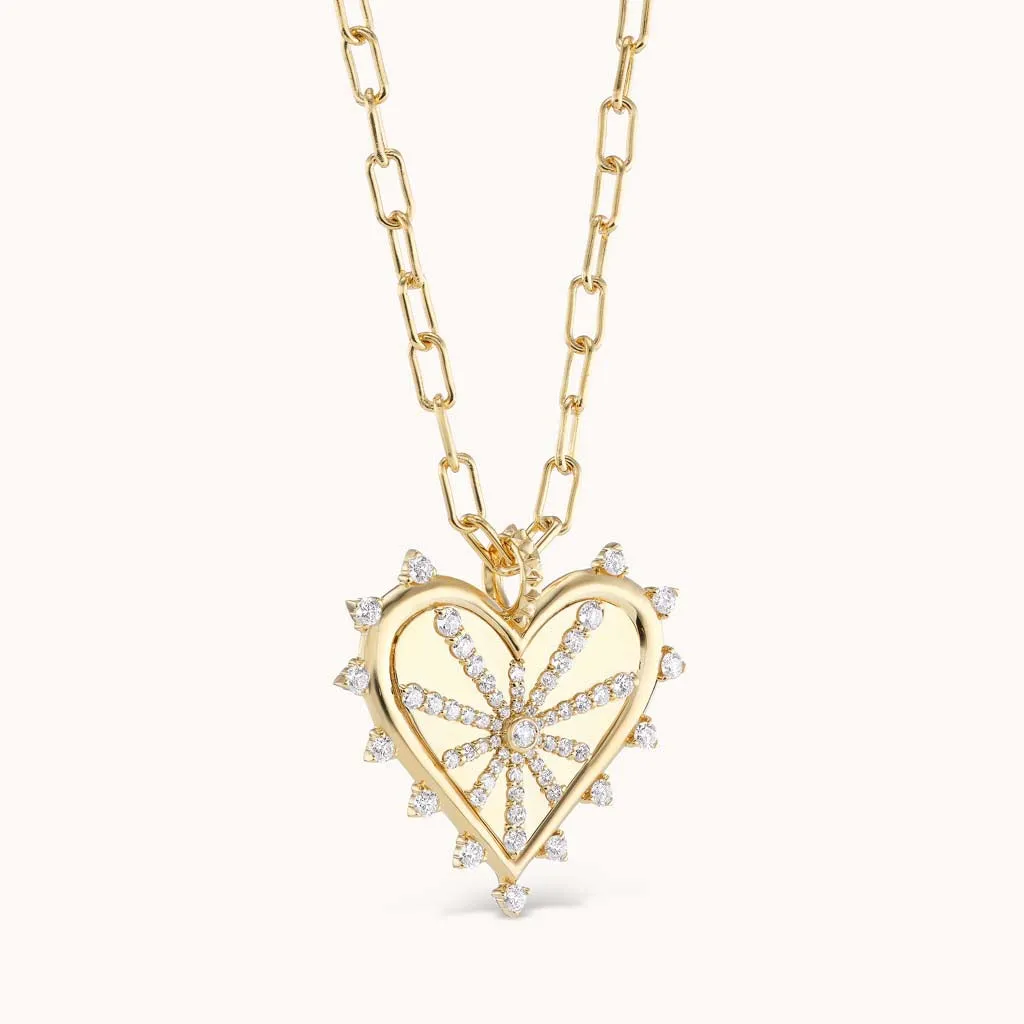 Spiked Heart Pavé Necklace