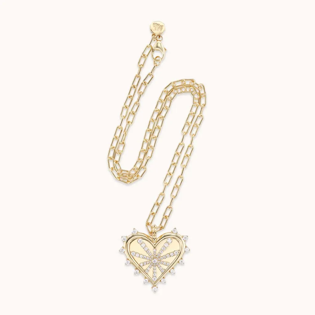 Spiked Heart Pavé Necklace