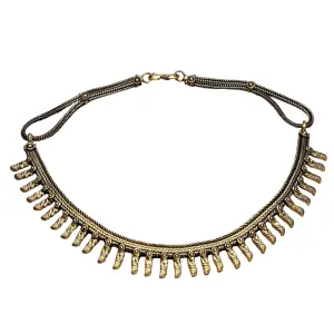 Spiked Pure Brass Snake Chain Collar Necklace
