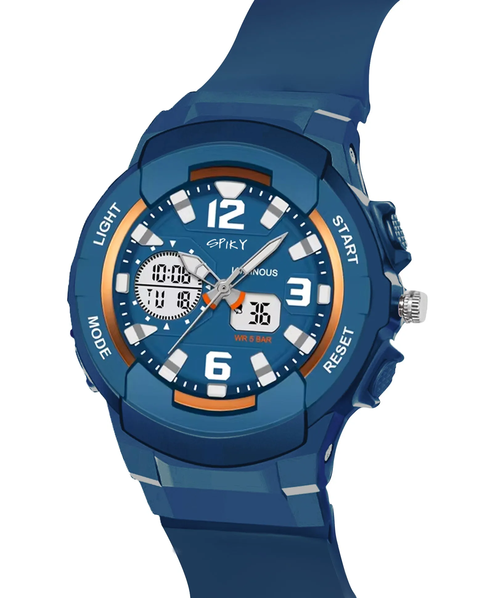 Spiky Eva6 Analog & Digital Sporty Watch - Black