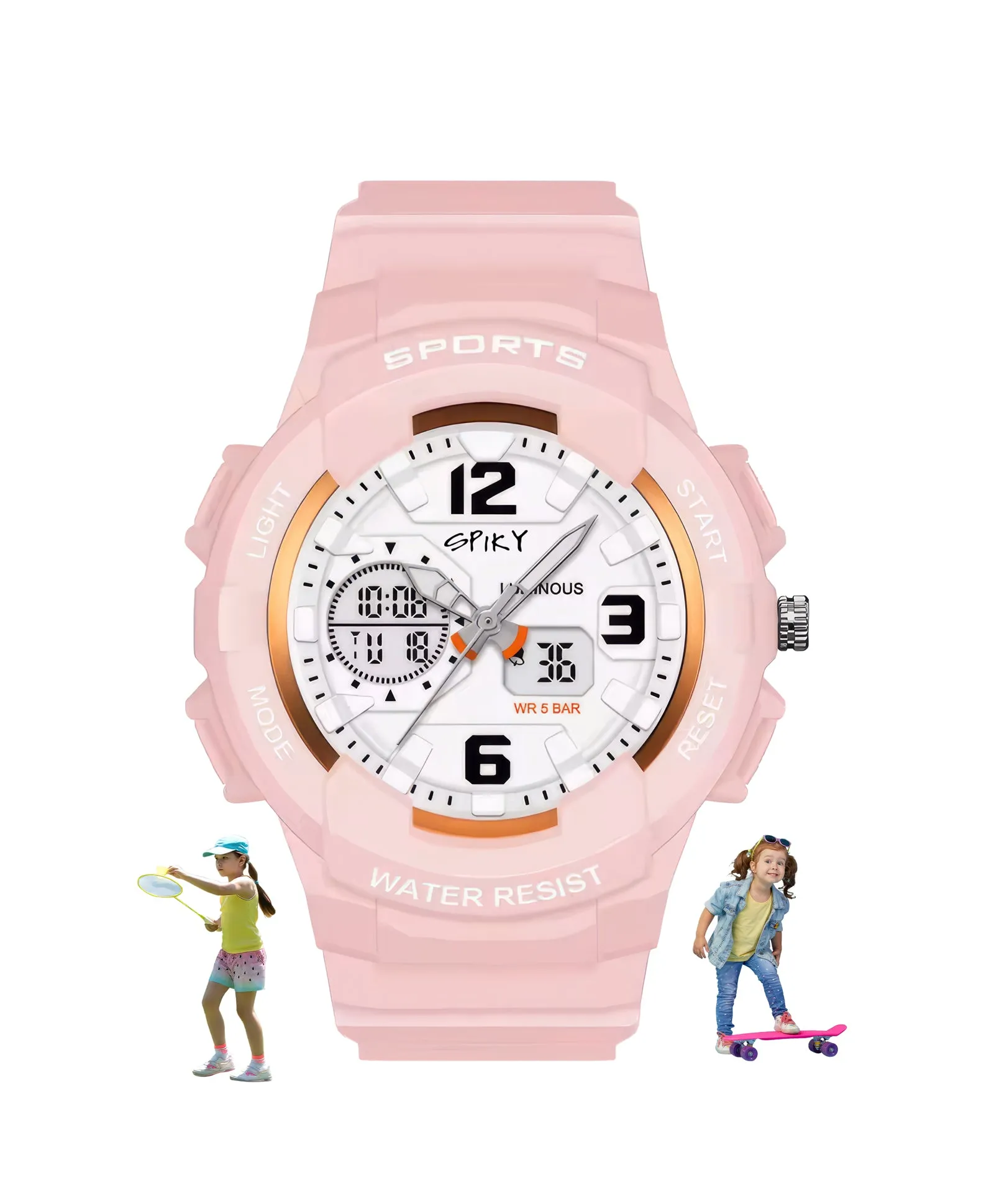 Spiky Eva6 Analog & Digital Sporty Watch - Black