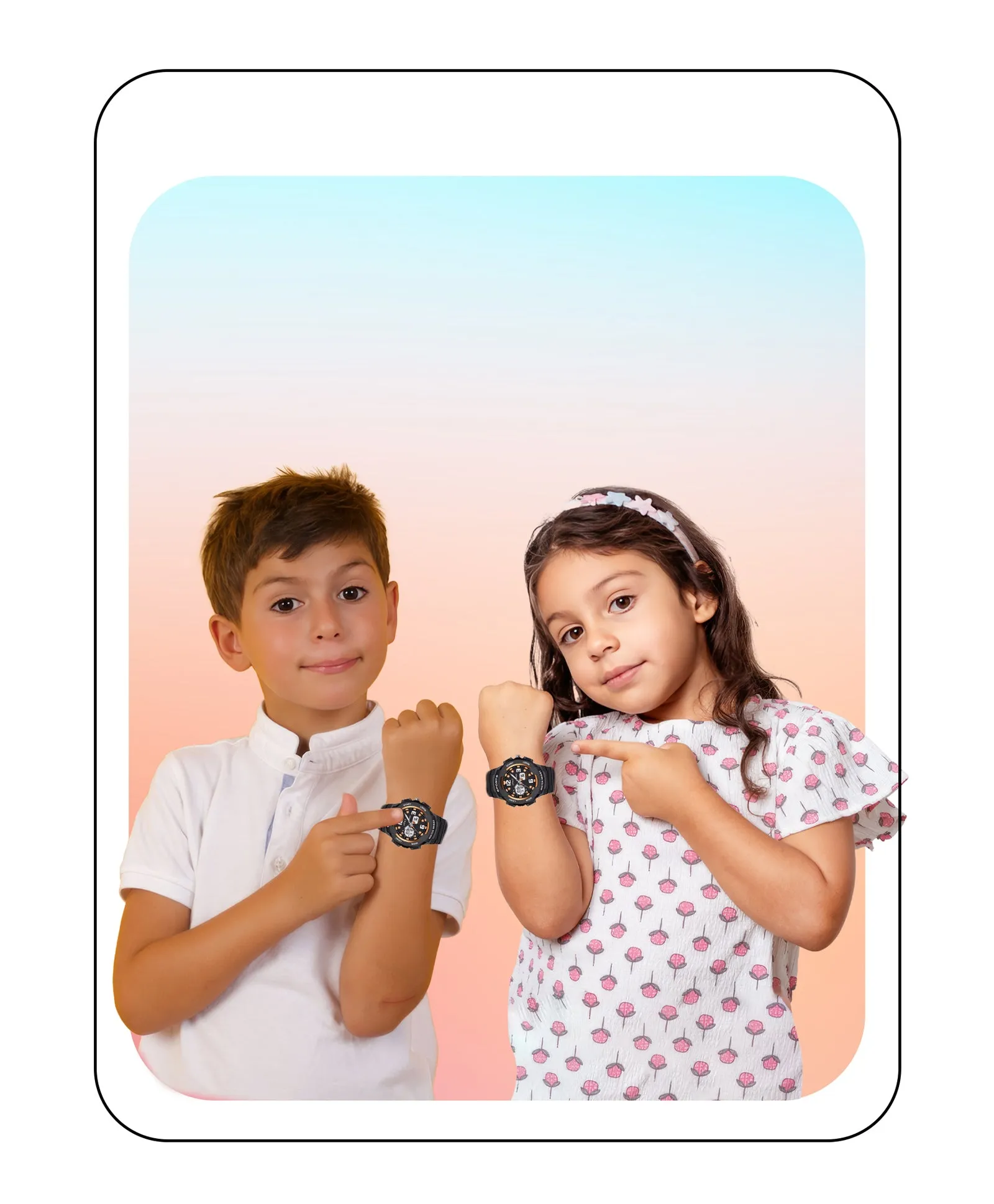 Spiky Eva6 Analog & Digital Sporty Watch - Pink