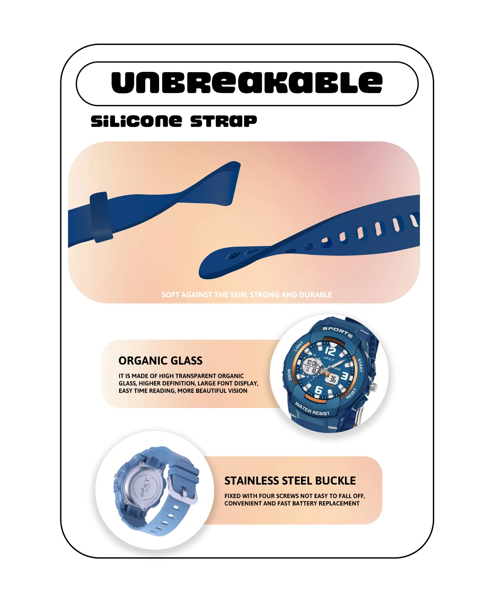 Spiky Eva6 Analog & Digital Sporty Watch