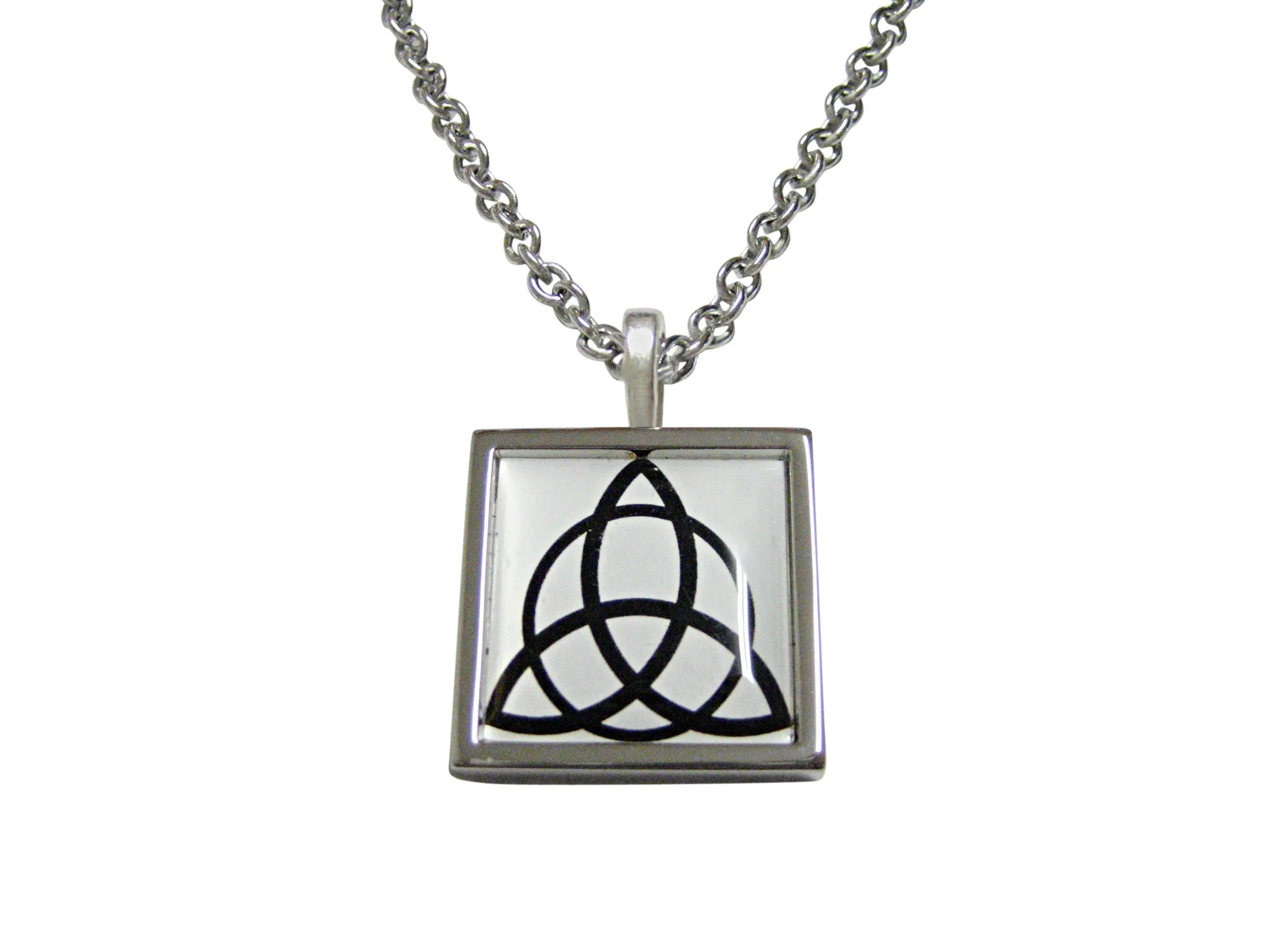 Square Celtic Design Pendant Necklace