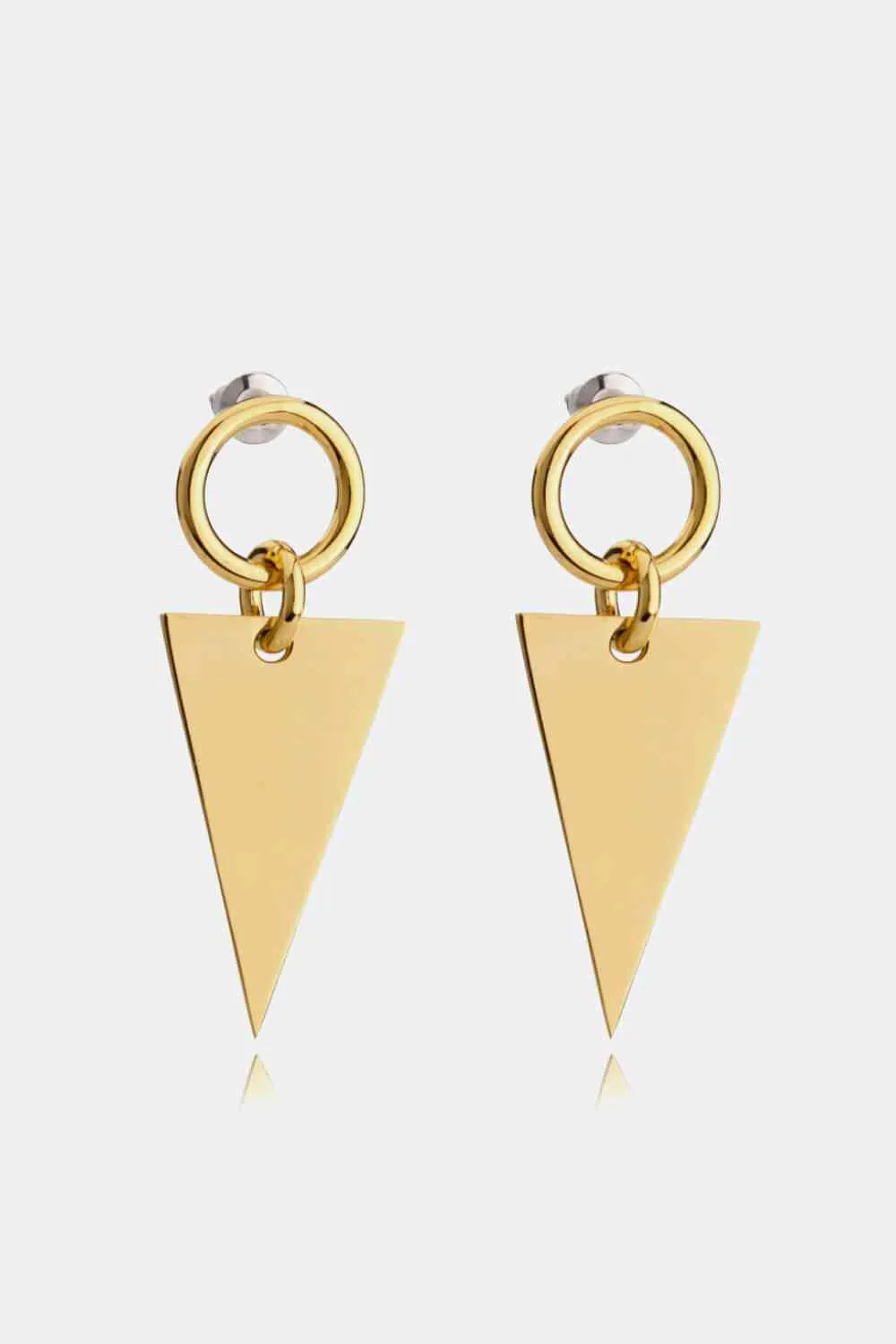 Stainless Steel Triangle Dangle Earrings
