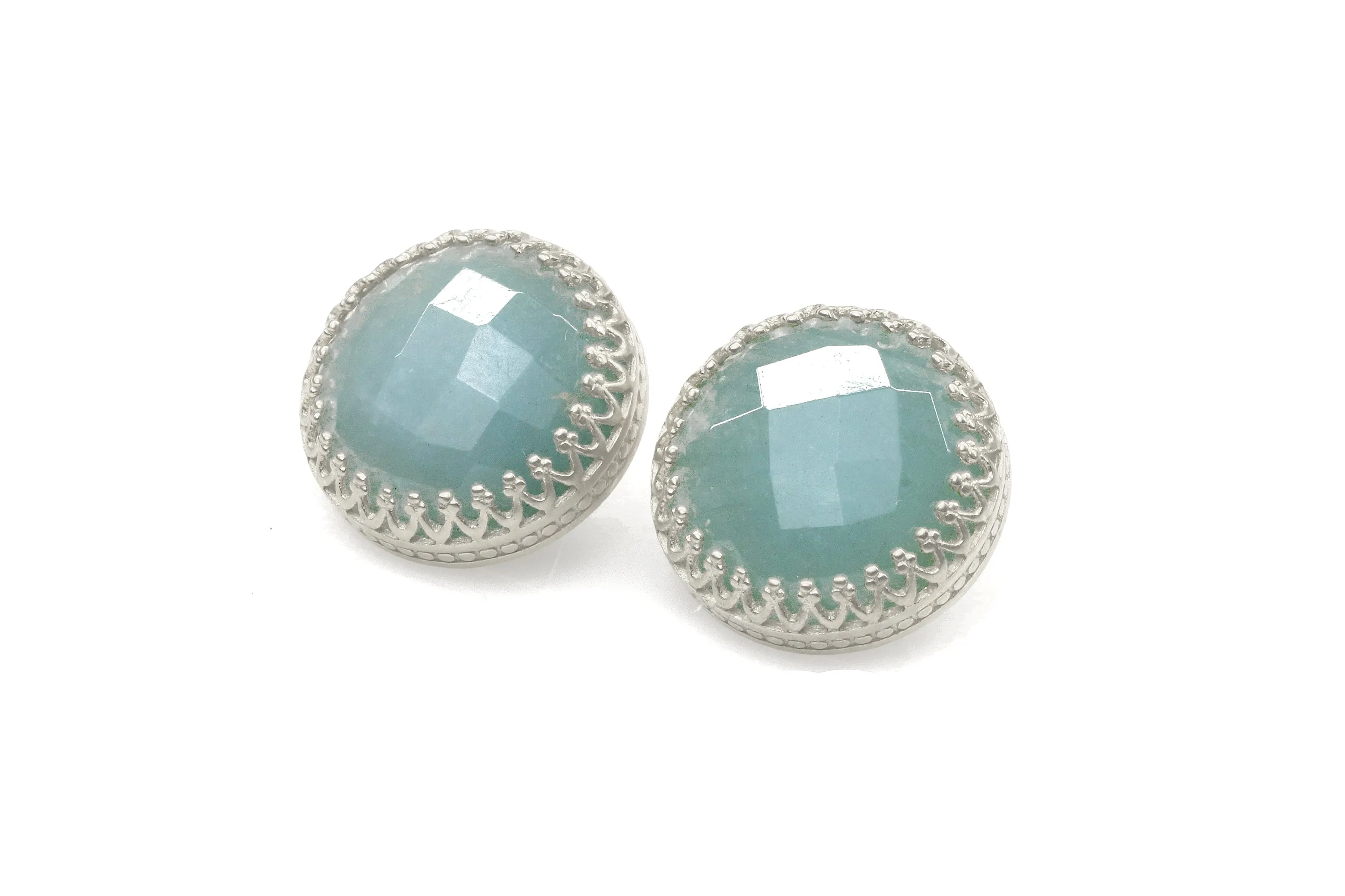 Statement Aquamarine Stud Earrings