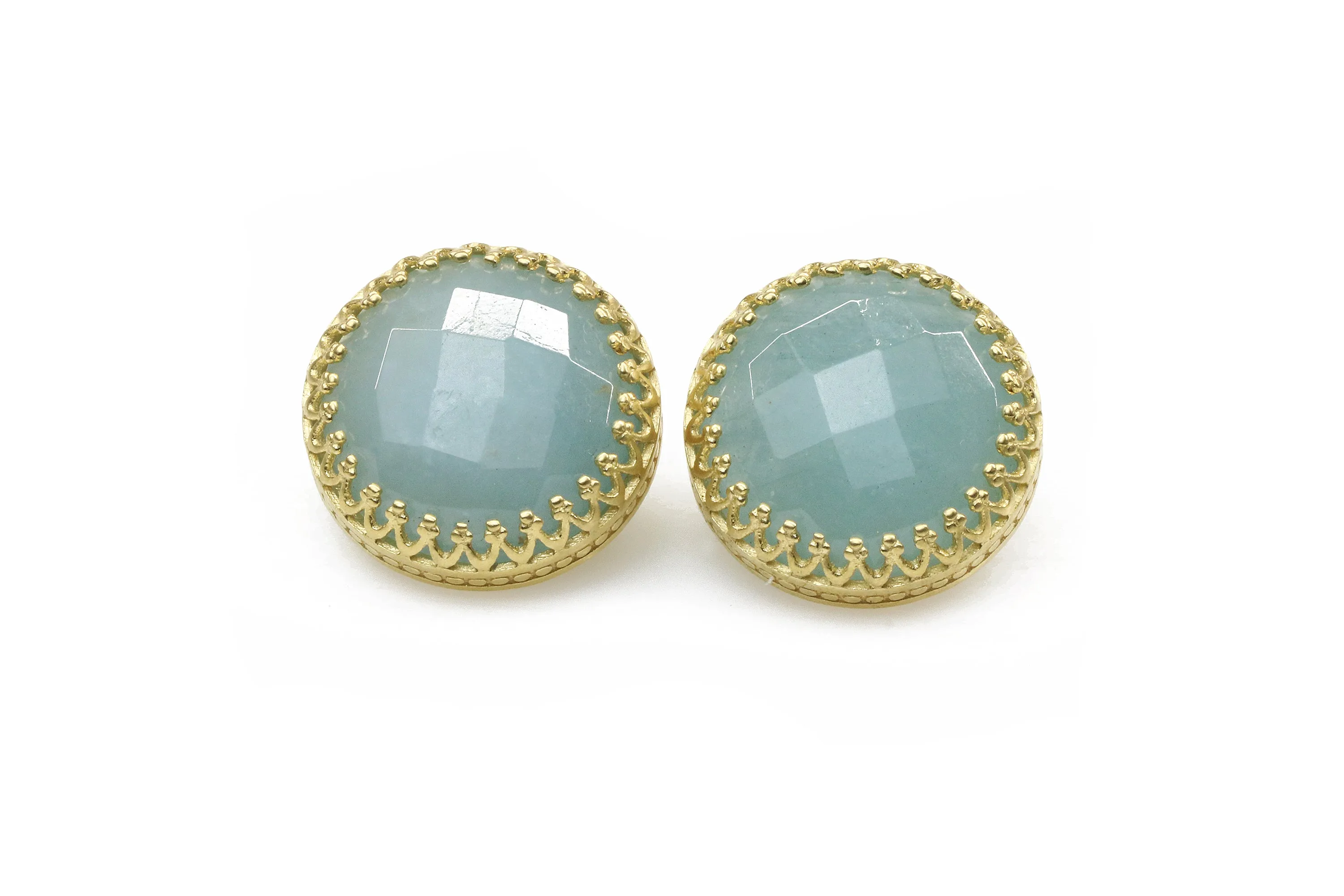 Statement Aquamarine Stud Earrings