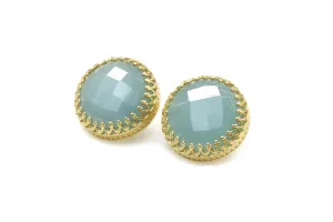 Statement Aquamarine Stud Earrings
