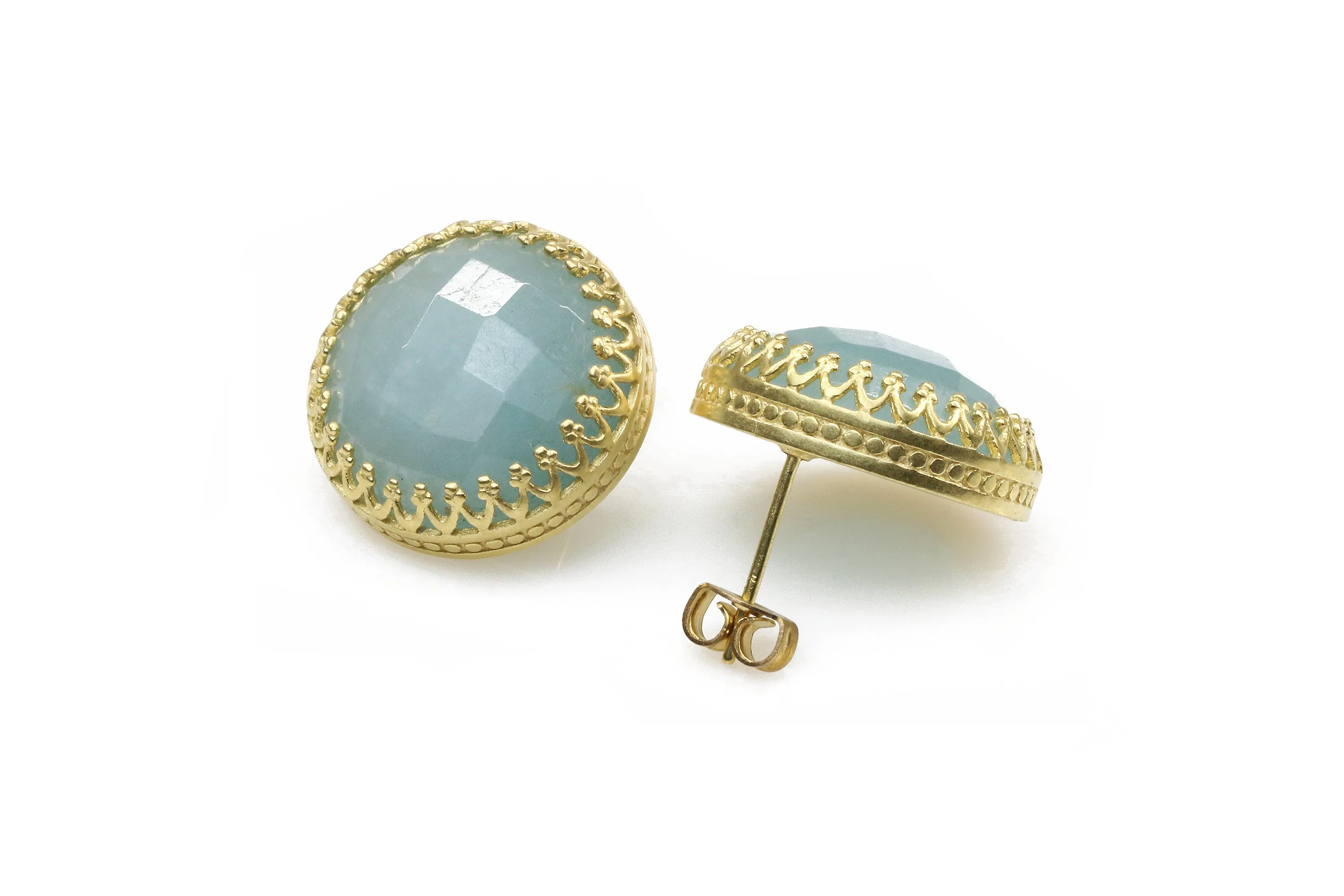 Statement Aquamarine Stud Earrings