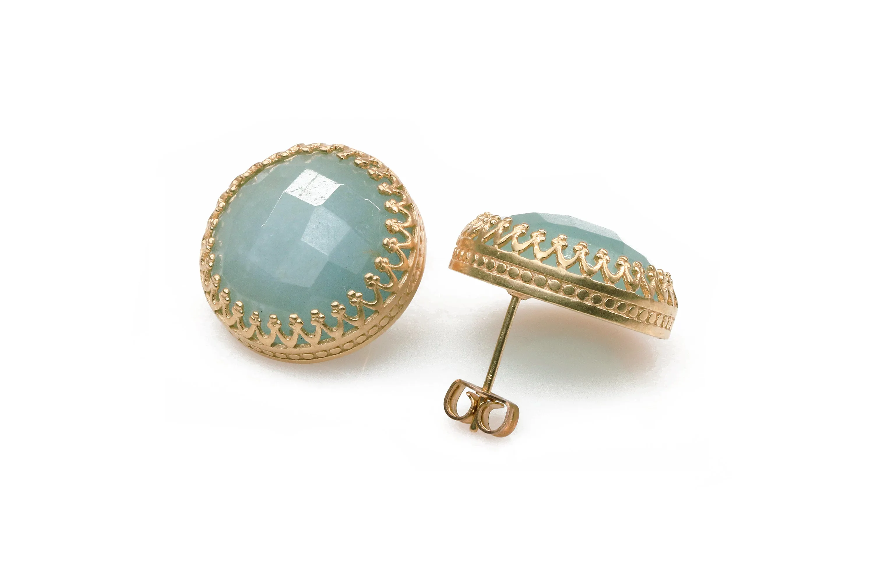 Statement Aquamarine Stud Earrings