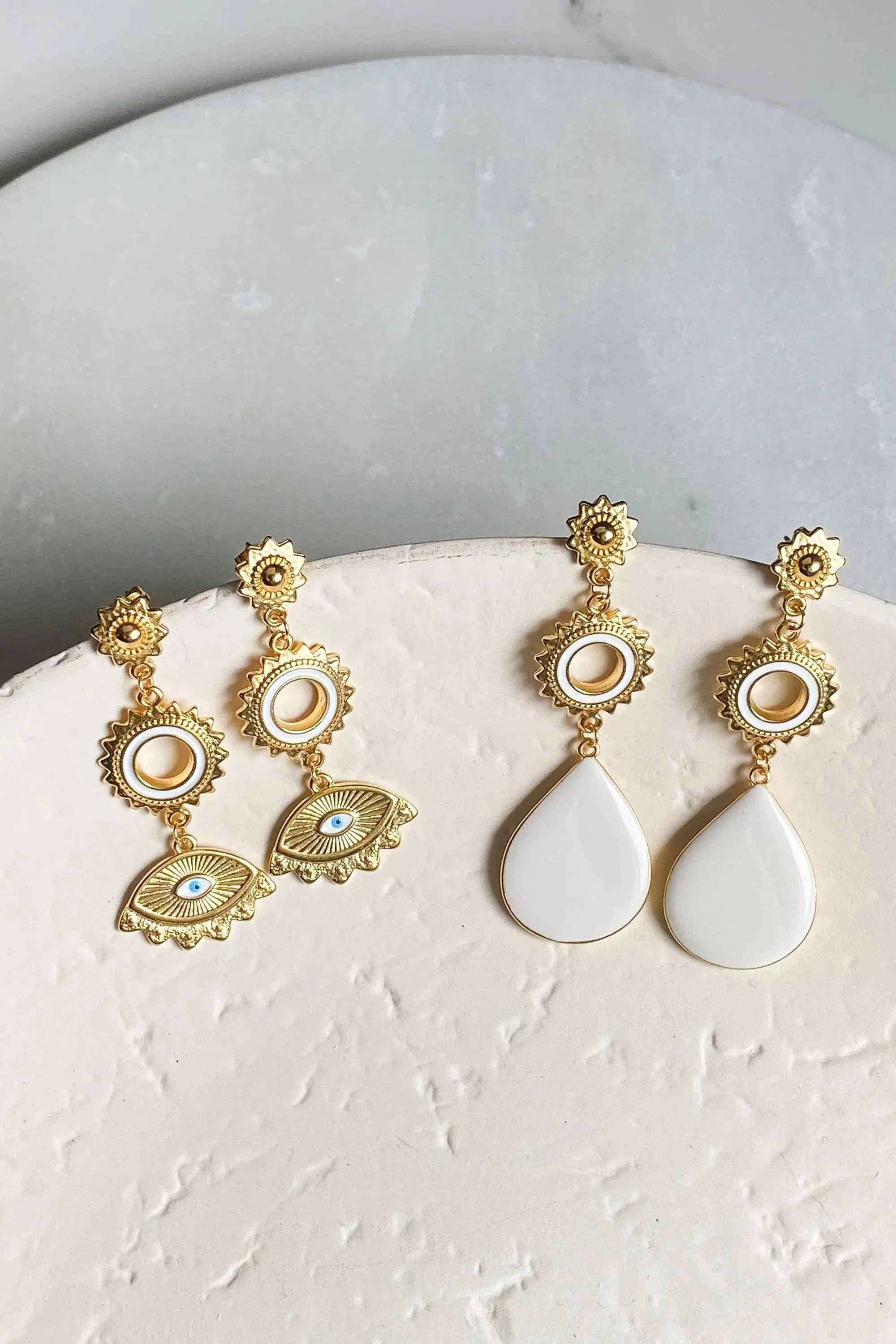 Statement evil eye earrings