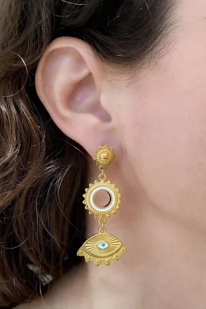 Statement evil eye earrings