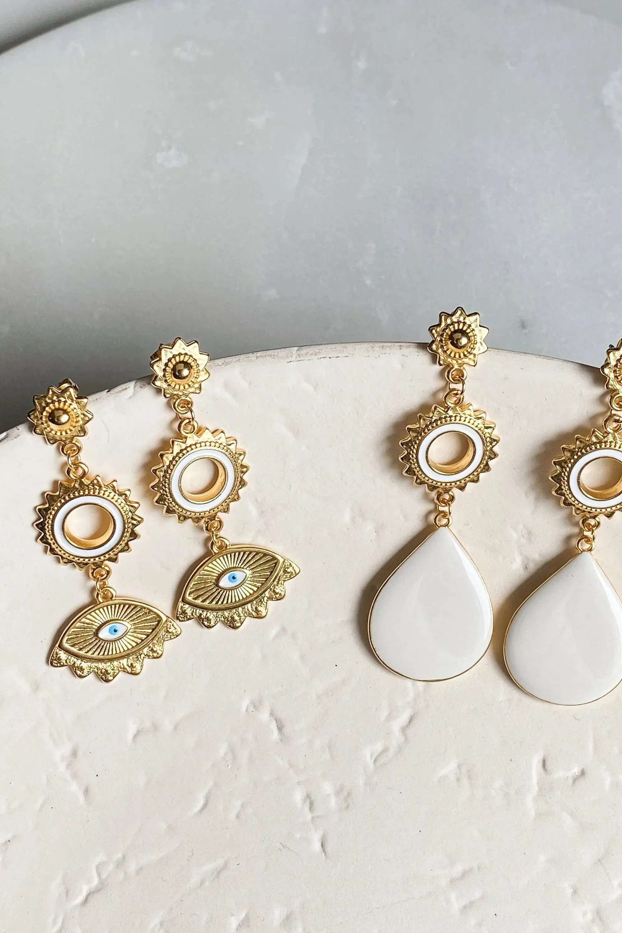 Statement evil eye earrings