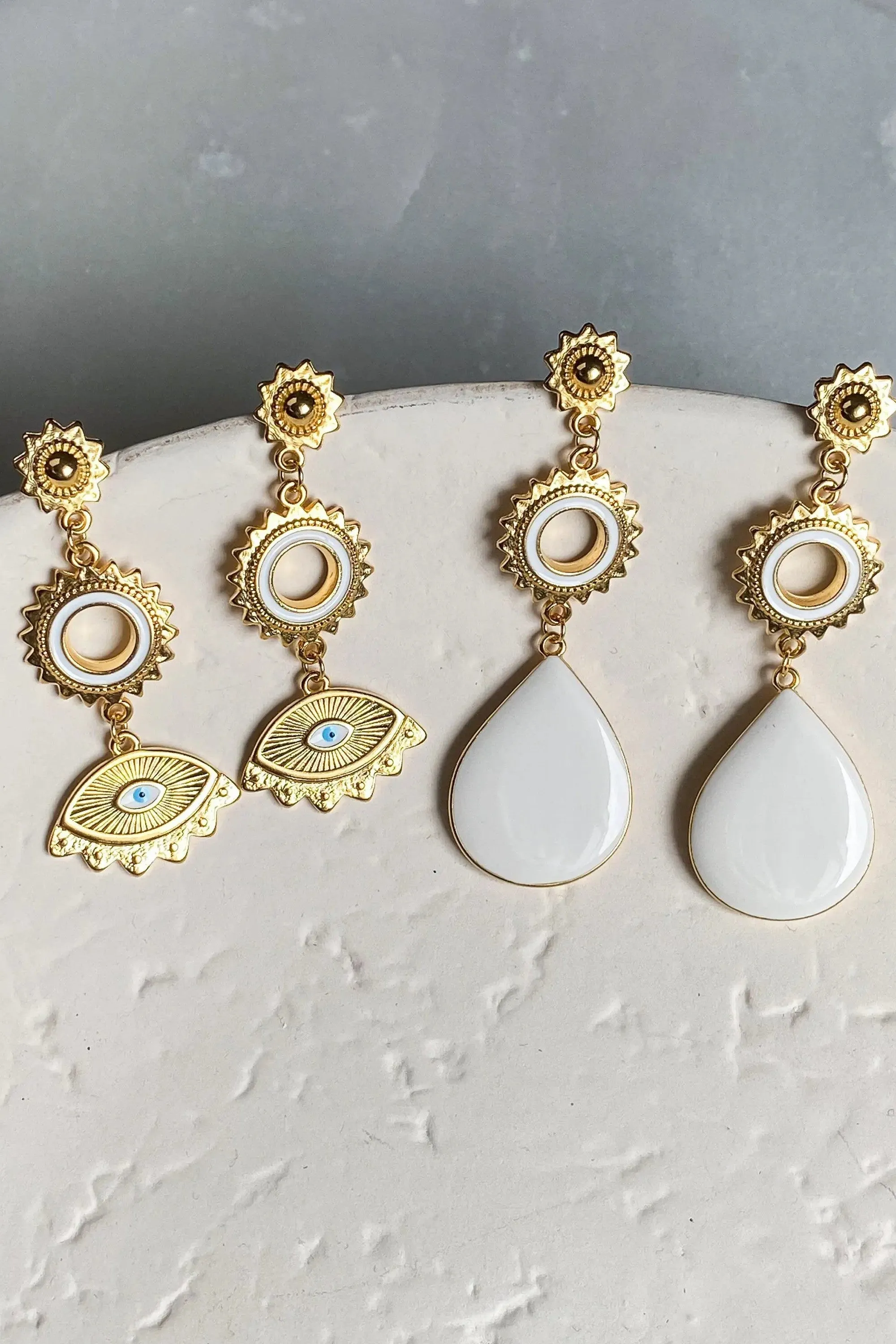 Statement evil eye earrings