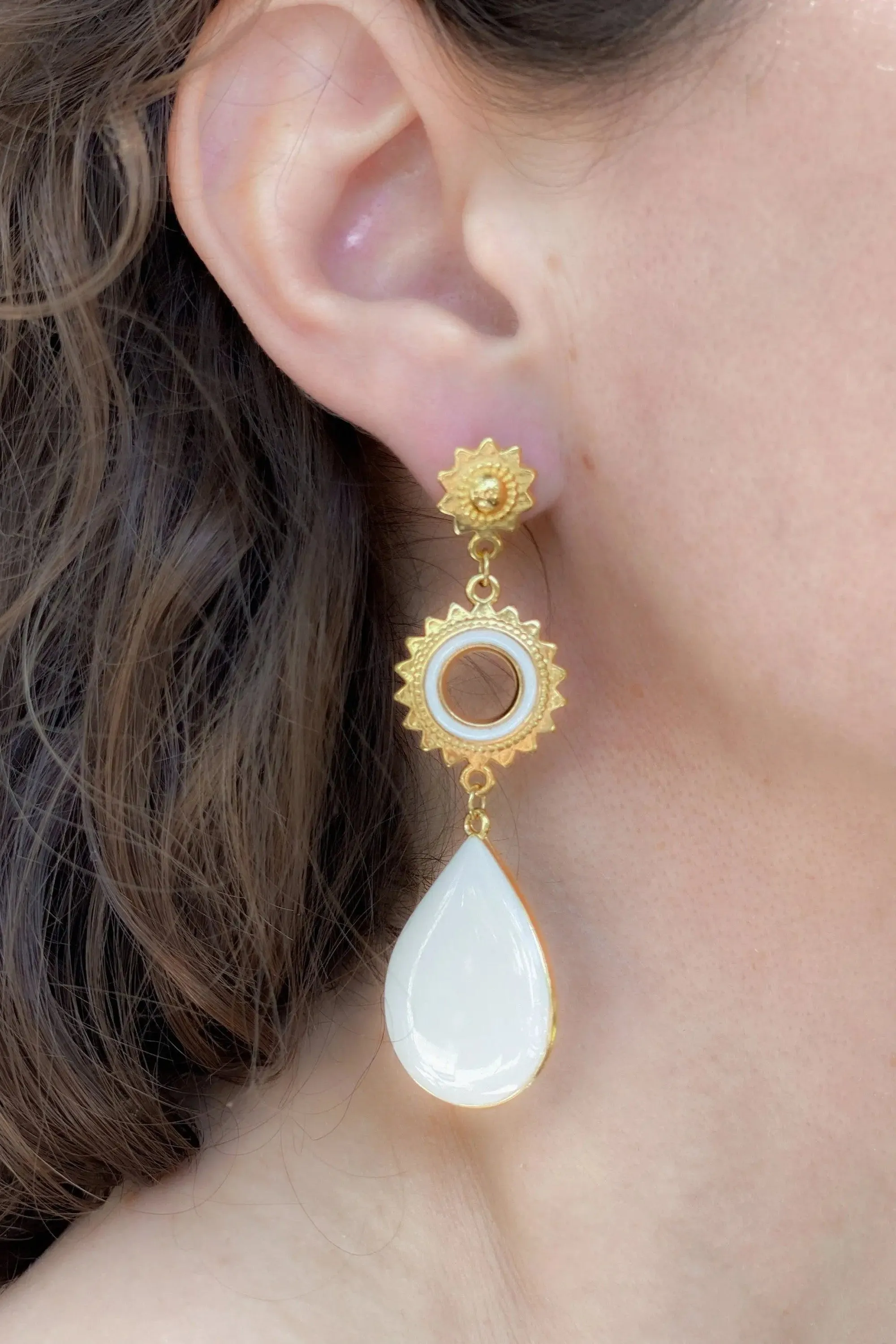 Statement evil eye earrings
