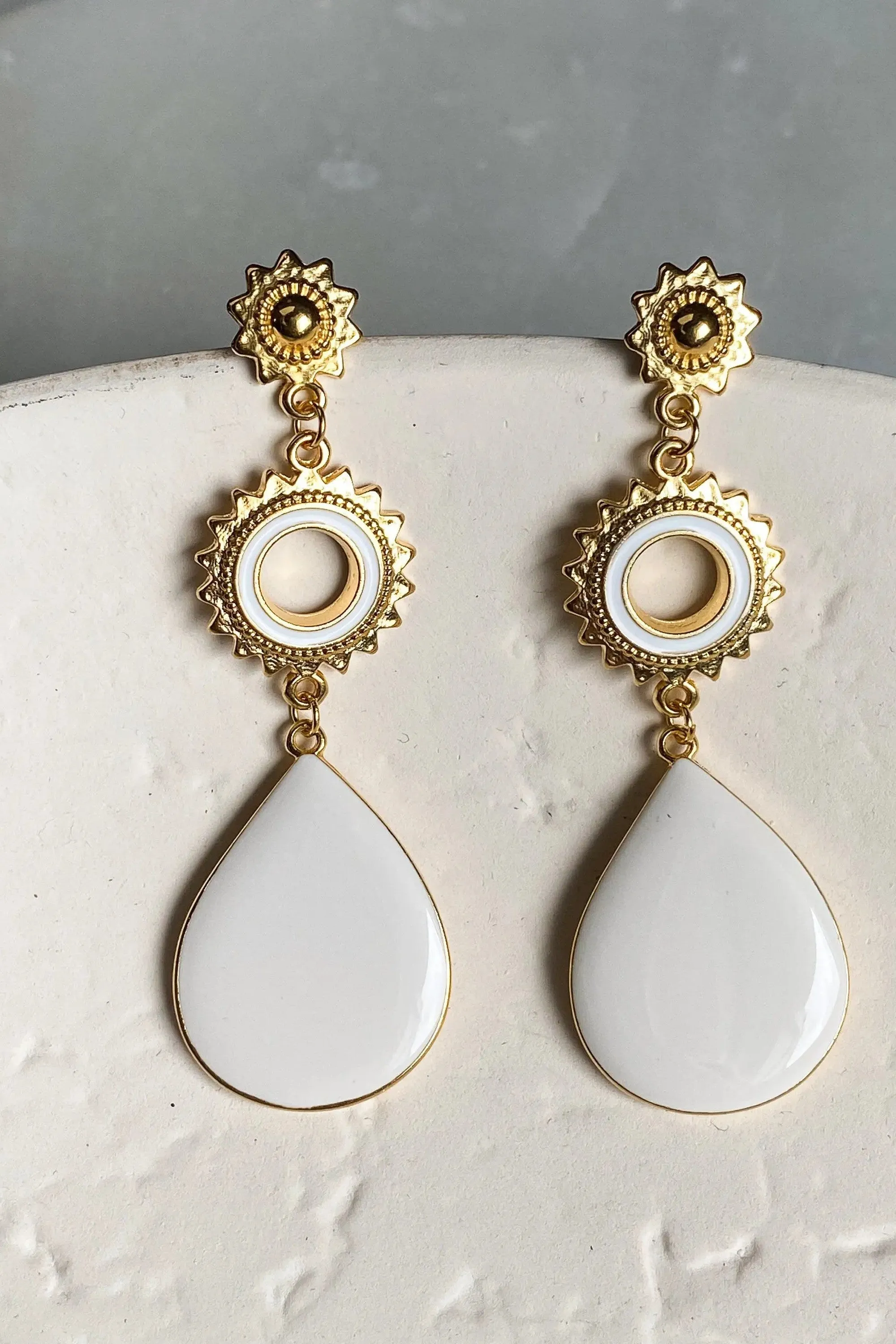 Statement evil eye earrings