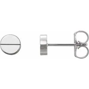 Sterling Silver 4.9 mm Geometric Friction Closure Earrings