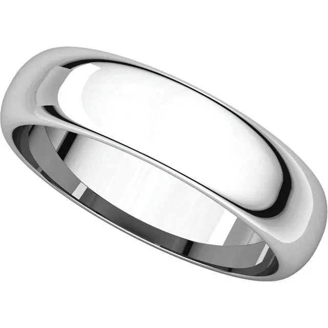 Sterling Silver 5mm Half Round Band, Size 10