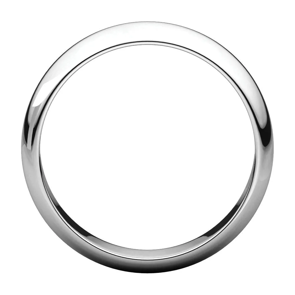 Sterling Silver 5mm Half Round Band, Size 10
