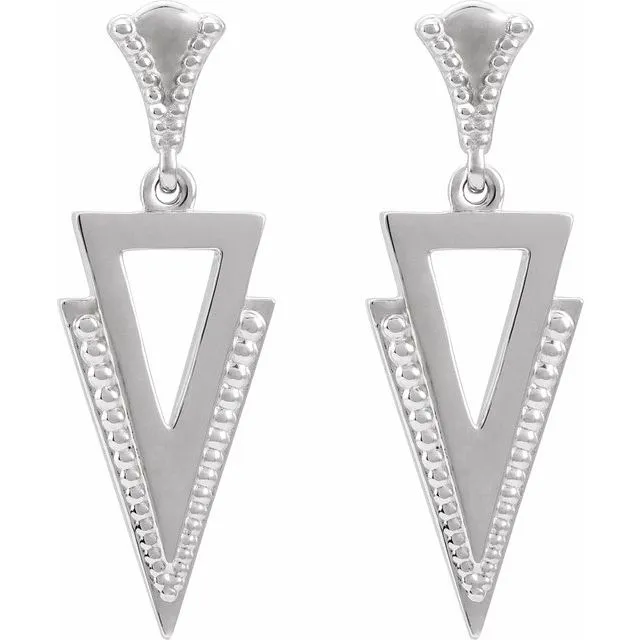 Sterling Silver Geometric Dangle Earrings