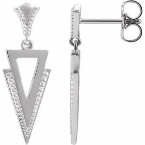 Sterling Silver Geometric Dangle Earrings