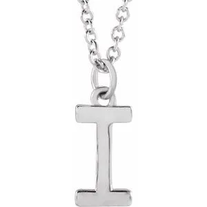 Sterling Silver Initial I Dangle 16" Necklace
