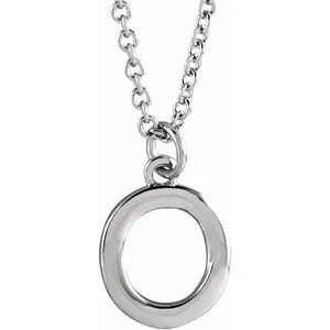 Sterling Silver Initial O Dangle 18" Necklace