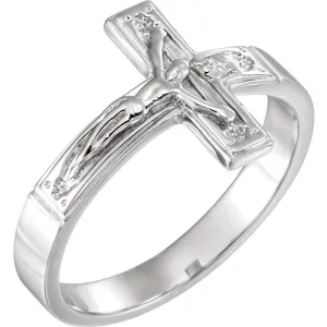 Sterling Silver Men's Crucifix Chastity Ring Size 11