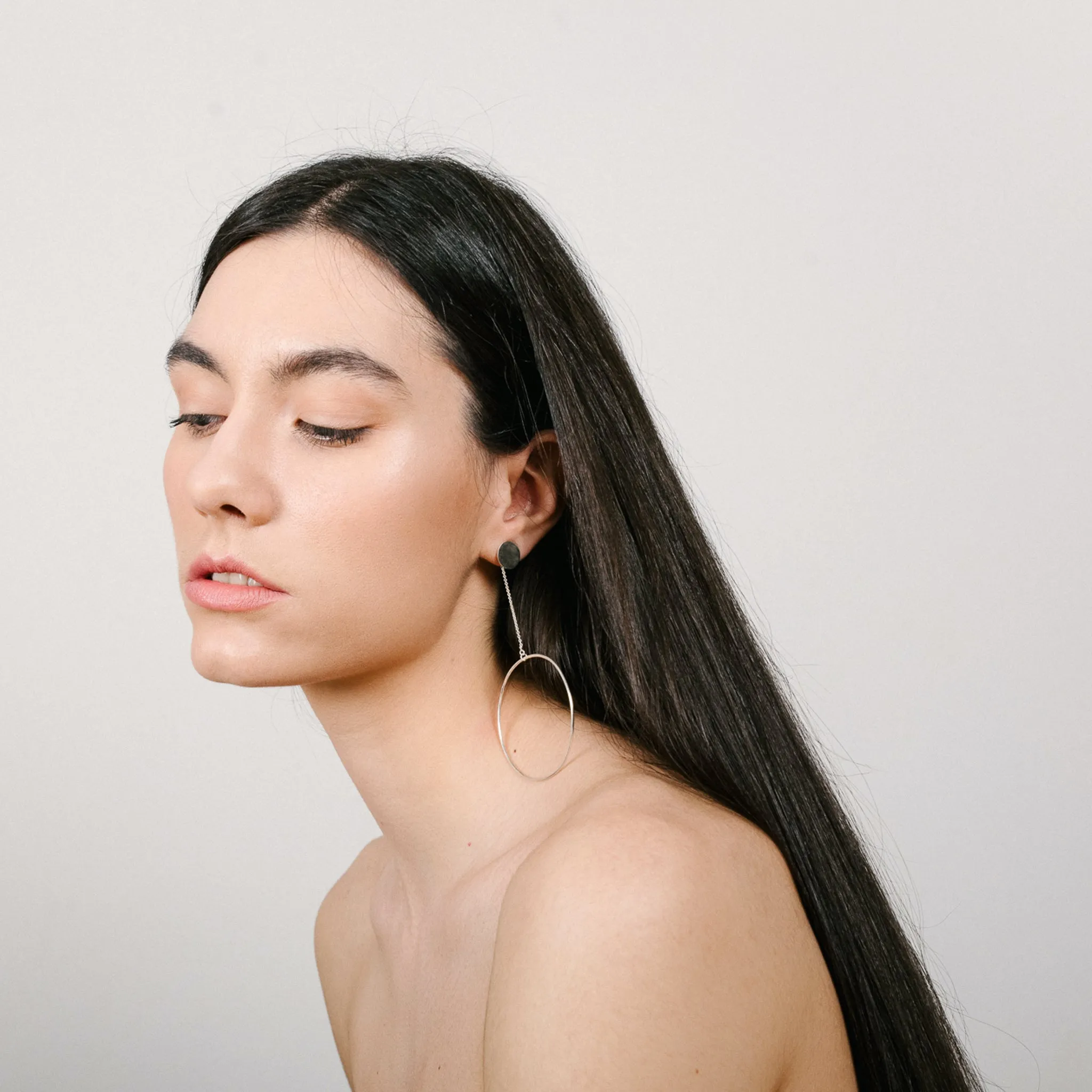 Sterling Silver Oversized Circle Earrings