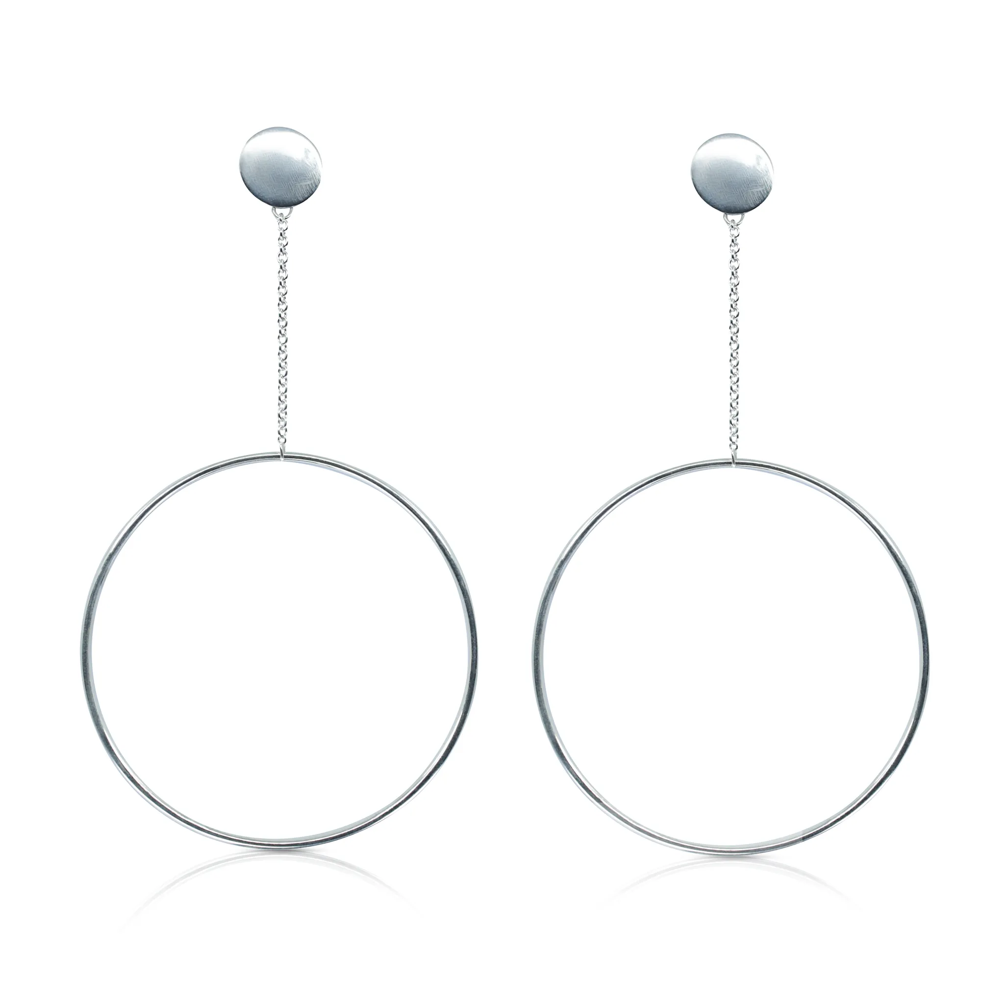 Sterling Silver Oversized Circle Earrings