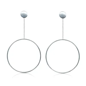 Sterling Silver Oversized Circle Earrings