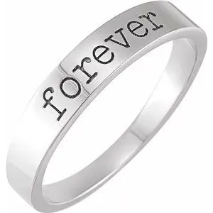 Sterling Silver "Forever" Stackable Ring Size 6