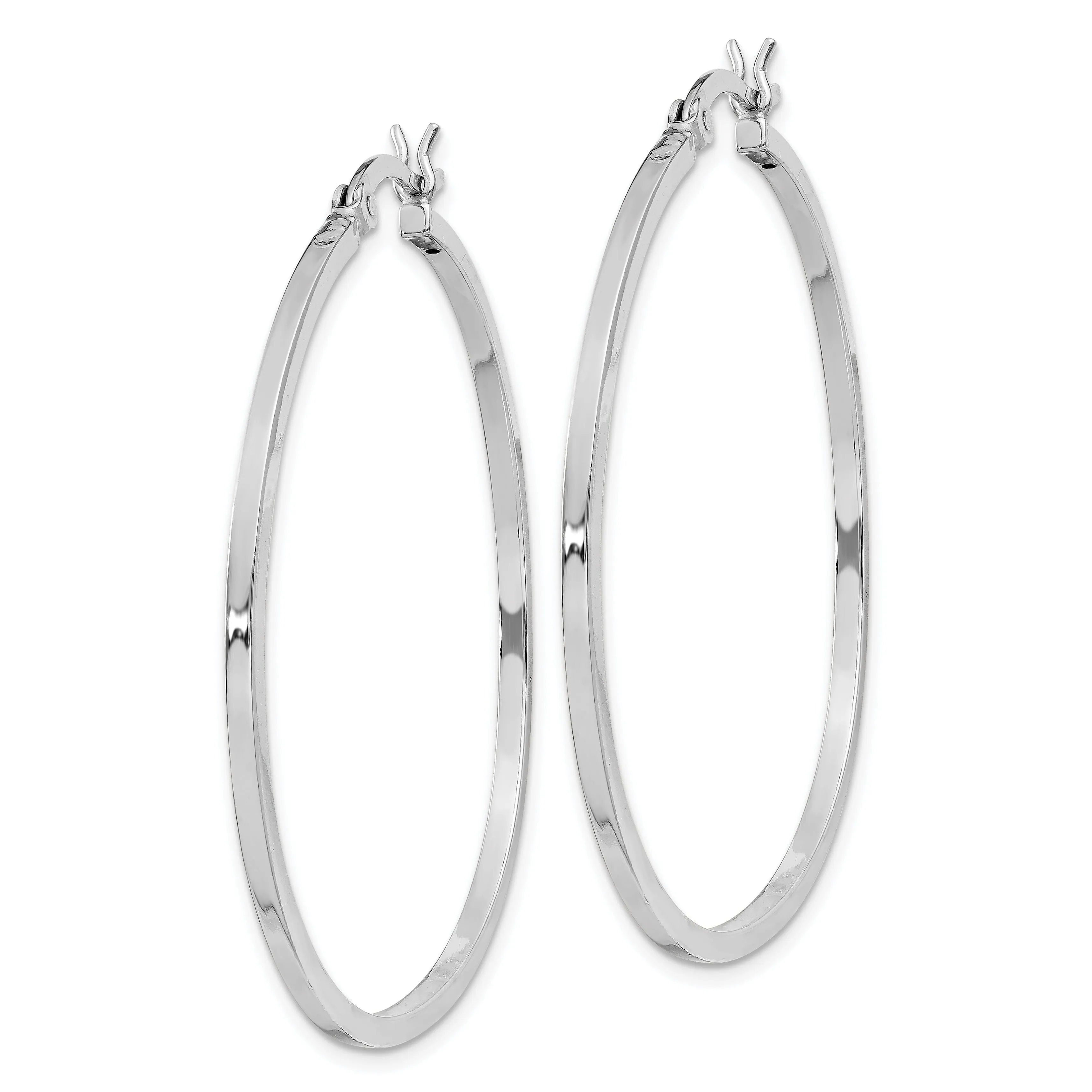 Sterling Silver Rhodium Finish Hinged Earrings