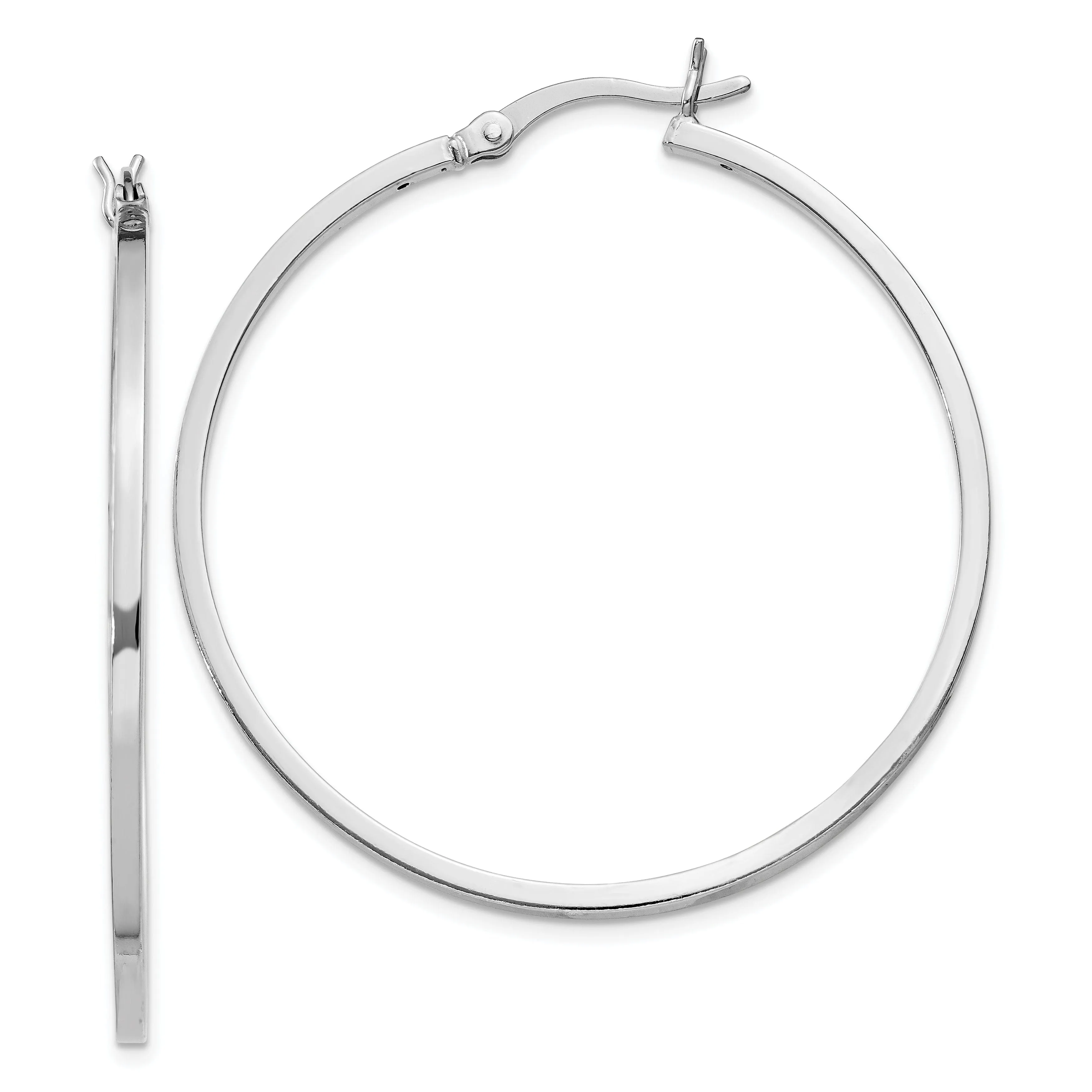 Sterling Silver Rhodium Finish Hinged Earrings