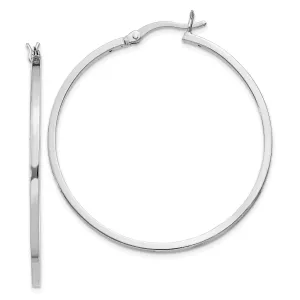 Sterling Silver Rhodium Finish Hinged Earrings