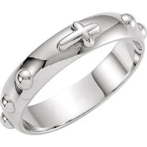 Sterling Silver Rosary Ring Size 11