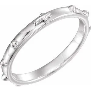 Sterling Silver Rosary Ring Size 6