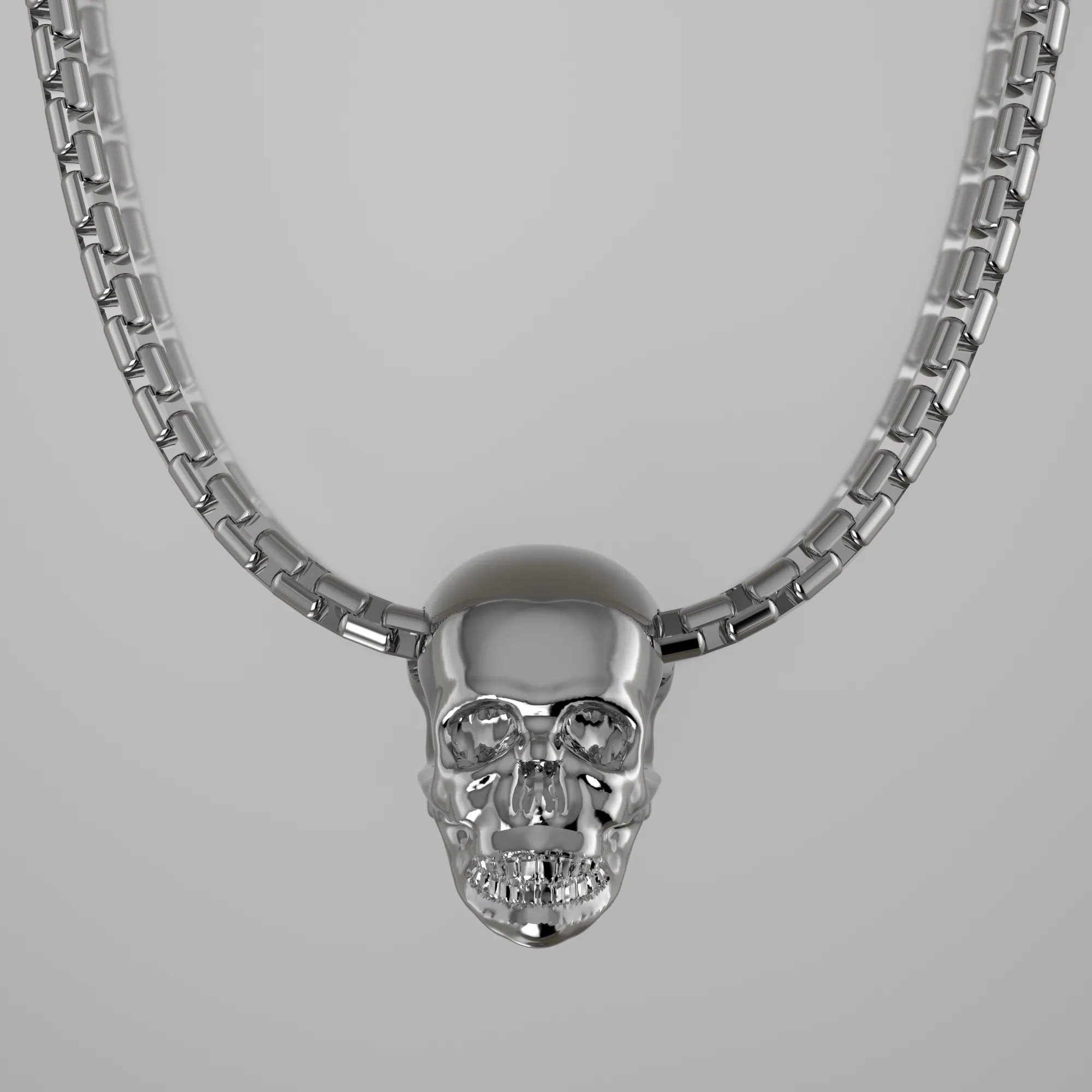 Sterling Silver Skull Necklace