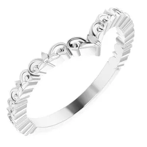 Sterling Silver Vintage-Inspired "V" Ring